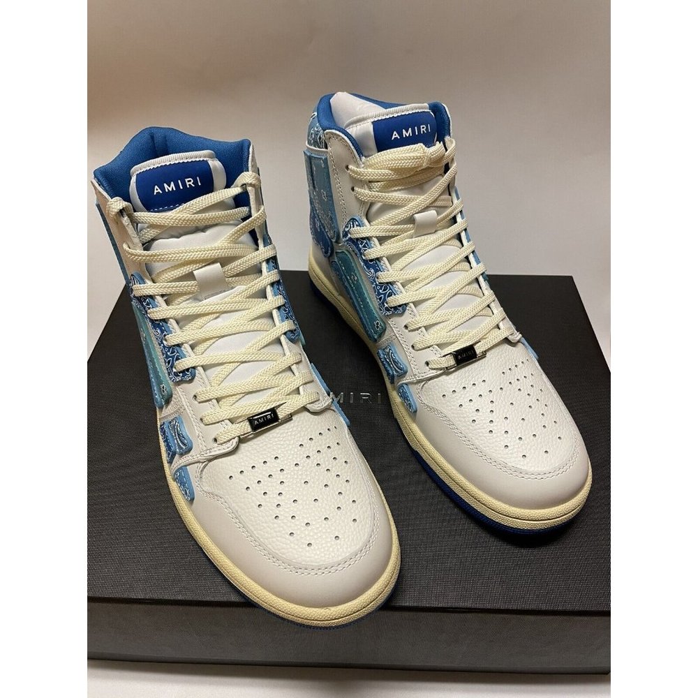 AMIRI Skel Top High Bandana Sneakers Blue White Men’s - Picture 2 of 7